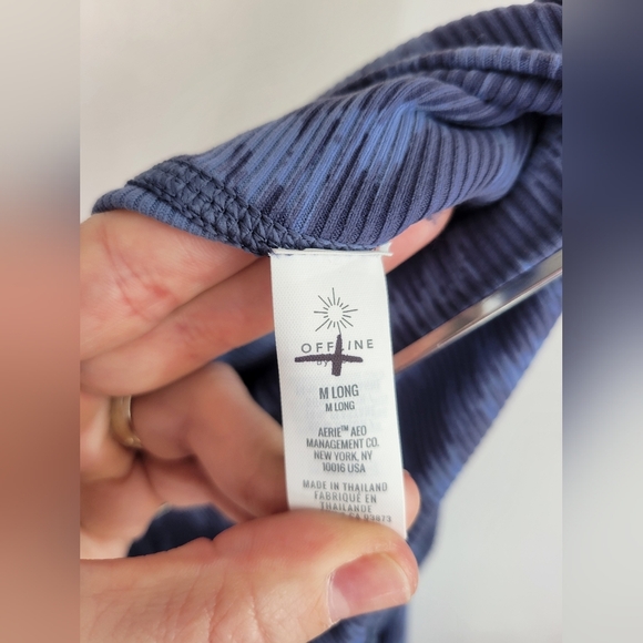 NWOT Aerie Blue Printed Leggings Medium Tall High Waist - Picture 2 of 5